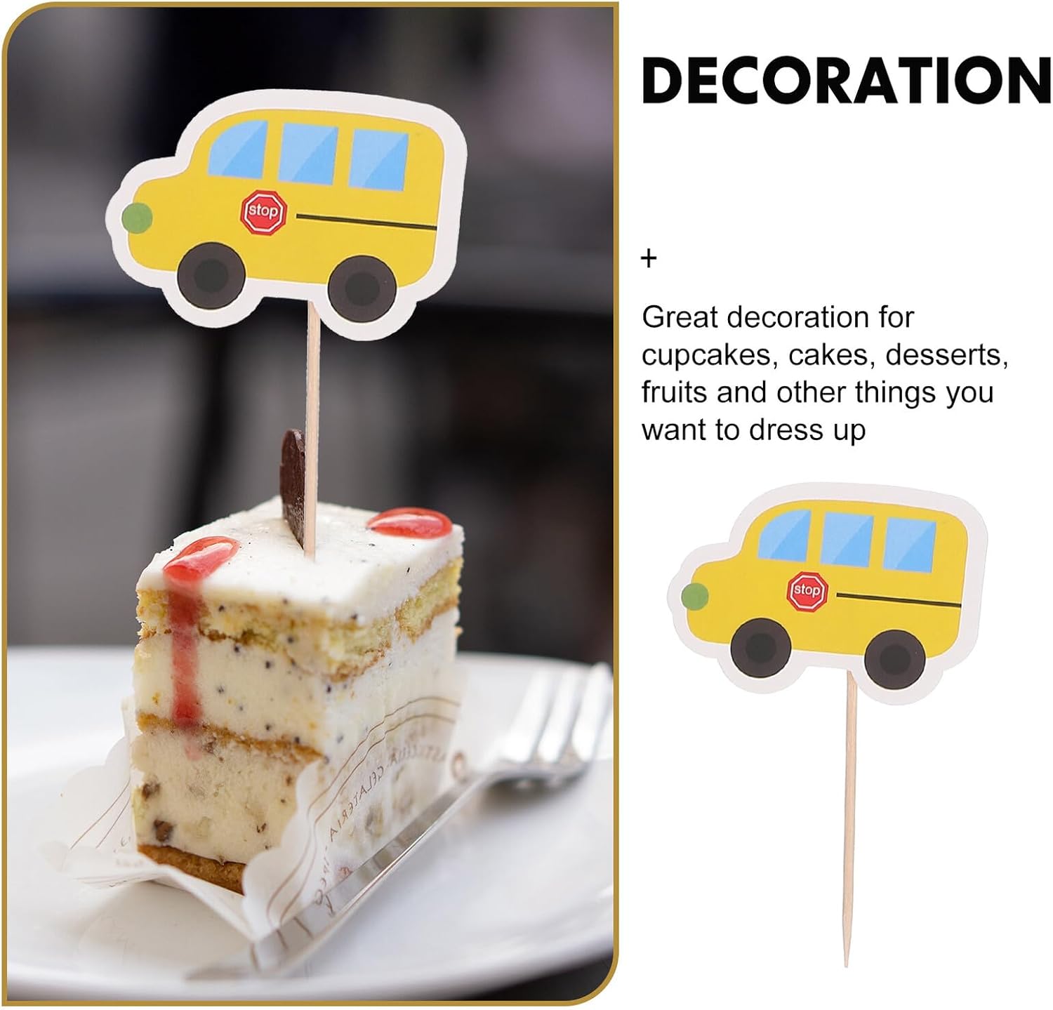 Back to School Cake Topper and Cupcake Decor Topper, 36pcs Creative Toothpick Flags for ’ Party Decorations, Non-edible School Season Cake Picks for Birthday and Classroom