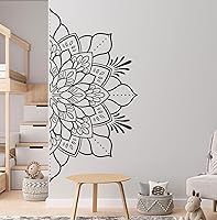 Vista 9 de Calcomanía de pared con diseño de mandala bohemio, para cabecero, decoración de pared de mandala para dormitorio, estudio de yoga, decoración