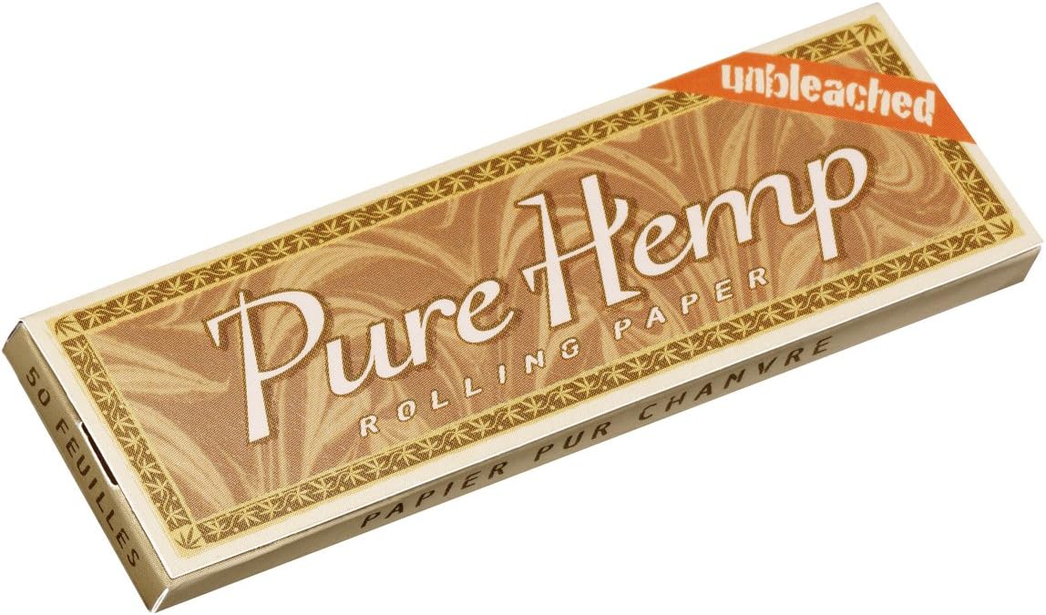 Pure Hemp - Unbleached Single Wide Rolling Papers - Full Case of 50 Booklets with 60 Leaves per Booklet (3000 Total)