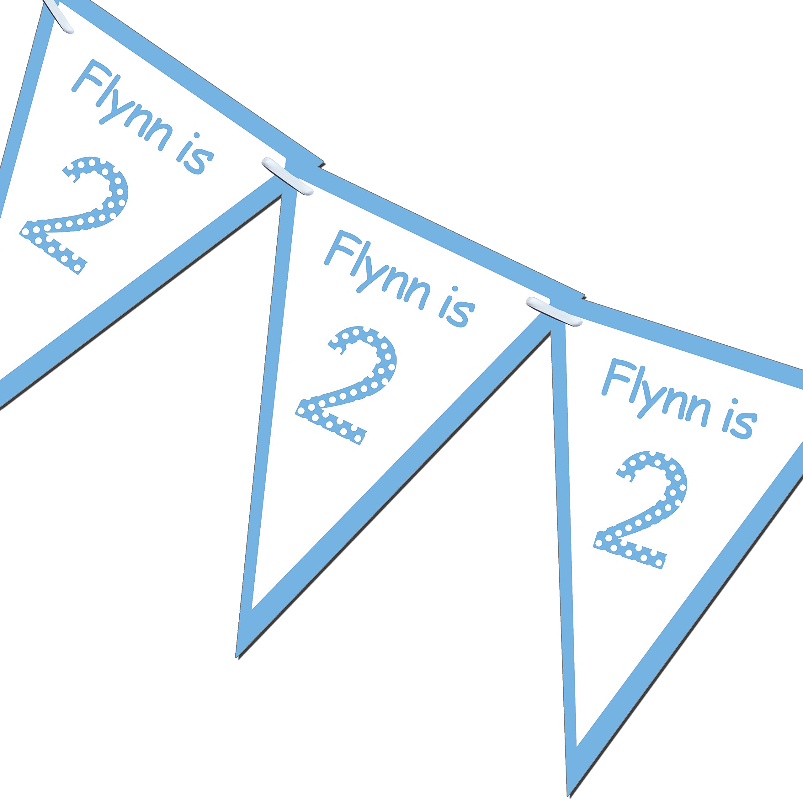 Personalised Birthday Flag Banner Bunting Flags inc ribbon 1st/ 2nd/ 21st/ 18th/ 16th/ 30th/ 40th/ 50th/ 60th No. (Blue)