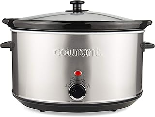 Oval Slow Cooker Crock, with Easy Options 8.5 Quart Dishwasher Safe Pot, Stainless Steel