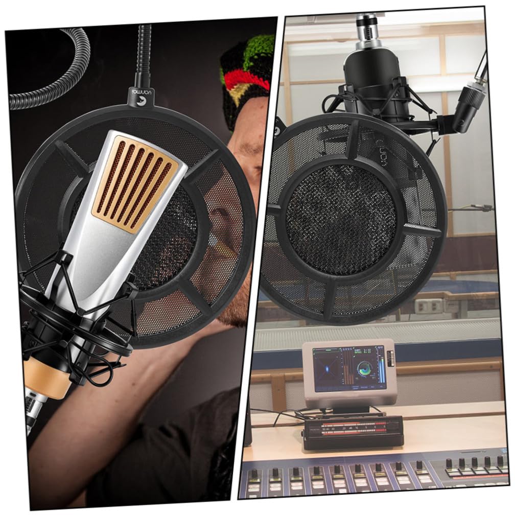 Kisangel Filtro Para Micrófono Protector De Pantalla Diseño Negro Para Grabaciones De Voz Compatible Equipos De Sonido Evita El Ruido De Pop Estándar