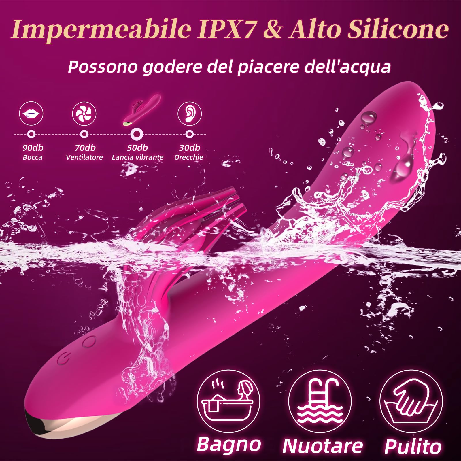 Vibratoreper Donna Professionale Clotoride Vibratore Rabbit 10 Modalità Dildo Realistico Sexytoysys Coppia Vibratoriper Donne Grandi Vibratori Clitoride Squirting Sex Toys Sessuali per Donna Pen(Rous)