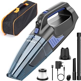 ALACRIS Handheld Vacuum with 16000PA/8500PA Strong Suction and Up to 40min Runtime, Rechargeable Cordless Car Vacuum Cleaner with Two-layer Filters, Handheld Hoover for Home, Car and Office