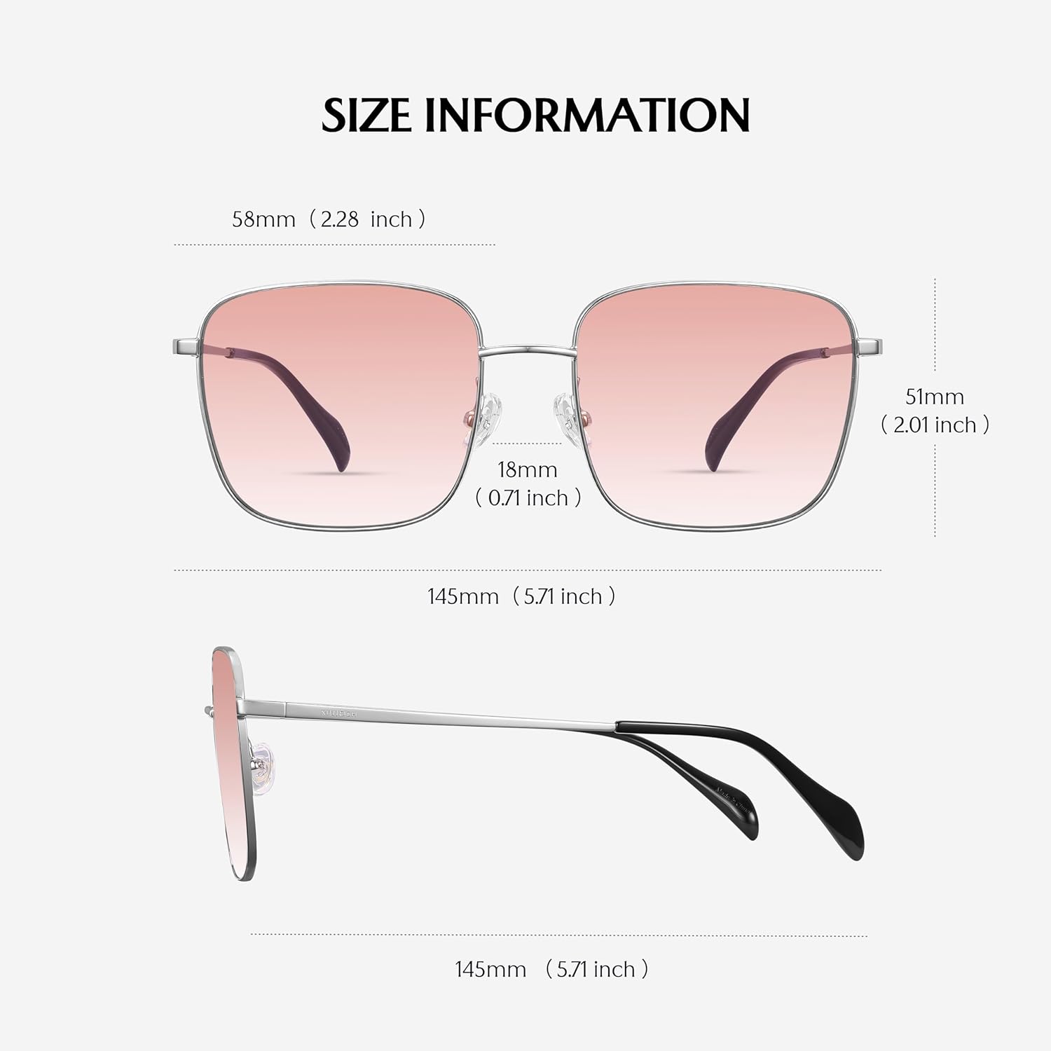 MUJOSH Trendy Oversized Square Sunglasses for Women Men, Retro Big Flat Lens UV Protection Shades Brand of EssilorLuxottica - Image 6