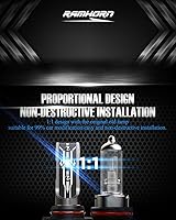 Vista 6 de RAMHORN Bombillas H4, 300% de brillo, tamaño 1:1, Plug-N-Play, paquete de 2