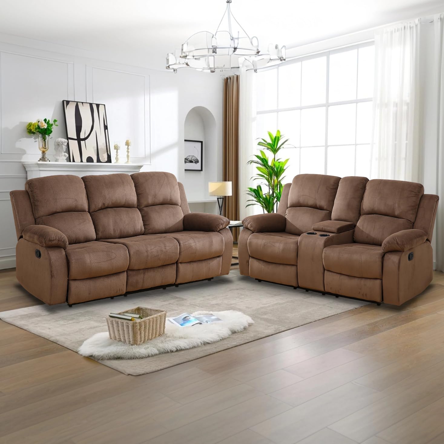 Brown-2 / Sofa + Loveseat