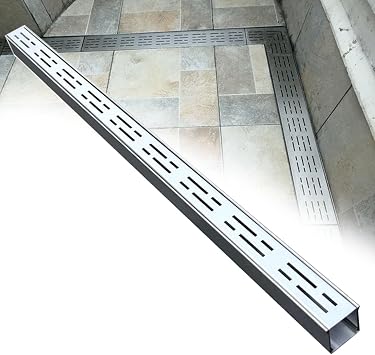 1.4 2 2.8 4 6 8 in Width Stainless Steel Floor Drain Trough, Underground Drainage System for Landscaping/Factories, Outdoor Gutter Drainage GrateW x H 6in x 1.6in