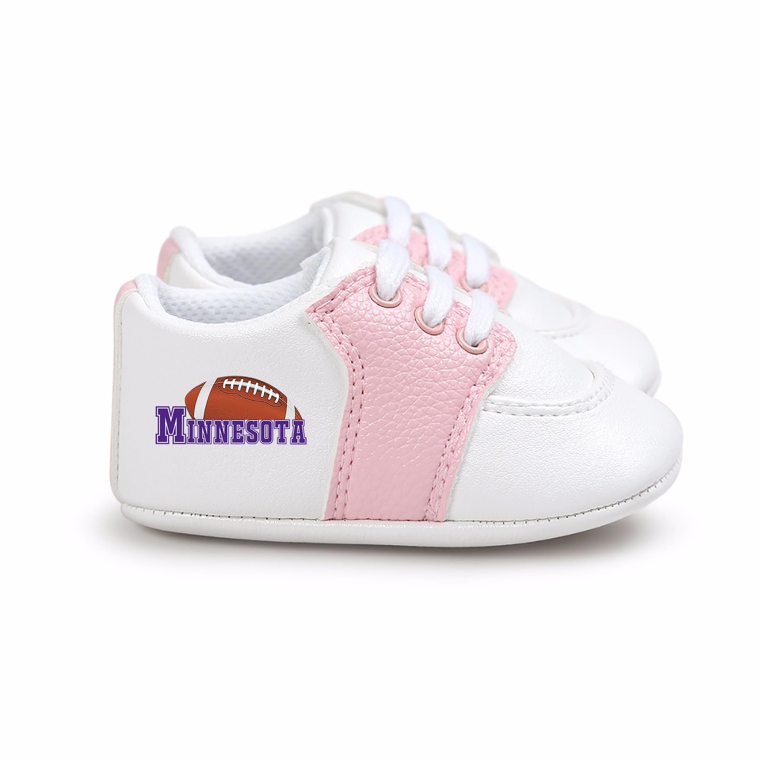 Future Tailgater Pink Trim Pre-Walker Baby Shoes for Minnesota Fans 6-12 Months Infant