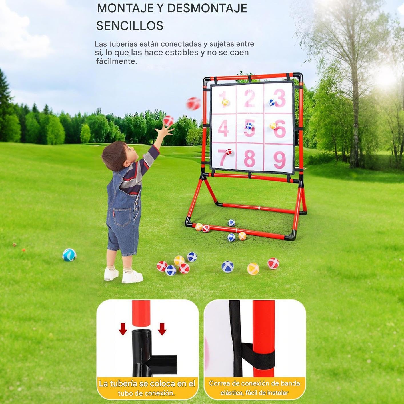 Juego de lanzamiento al blanco Juguete Educativo Portátil Interactivo | juego de lanzamiento de pelotas adhesivas al blanco para exterior Interior Exterior Adultos Familia Niños
