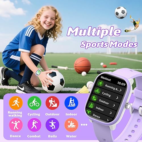 Miniatura 3 de Reloj inteligente para niños y niñas, no necesita aplicaciónteléfono, IP68 de 1.8 pulgadas, impermeable, deportivo, podómetro, frecuencia cardíaca,