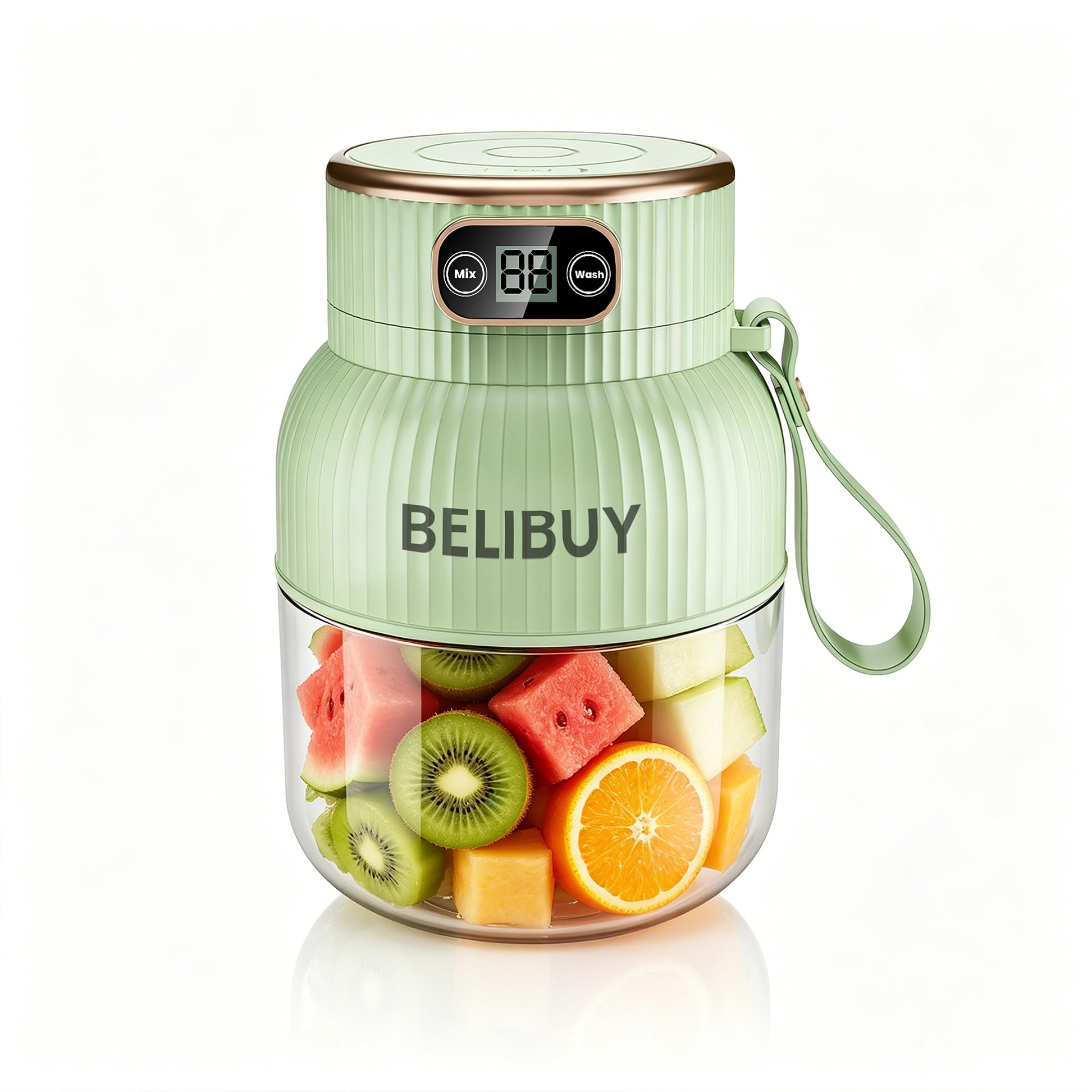 BELIBUY Portable Blender, 600ml(20oz), USB-C Rechargeable Cordless Personal Smoothie Maker, 10-Blade Mini blender for Juice & Shakes, BPA-Free, Ideal for Gym, Office, Travel