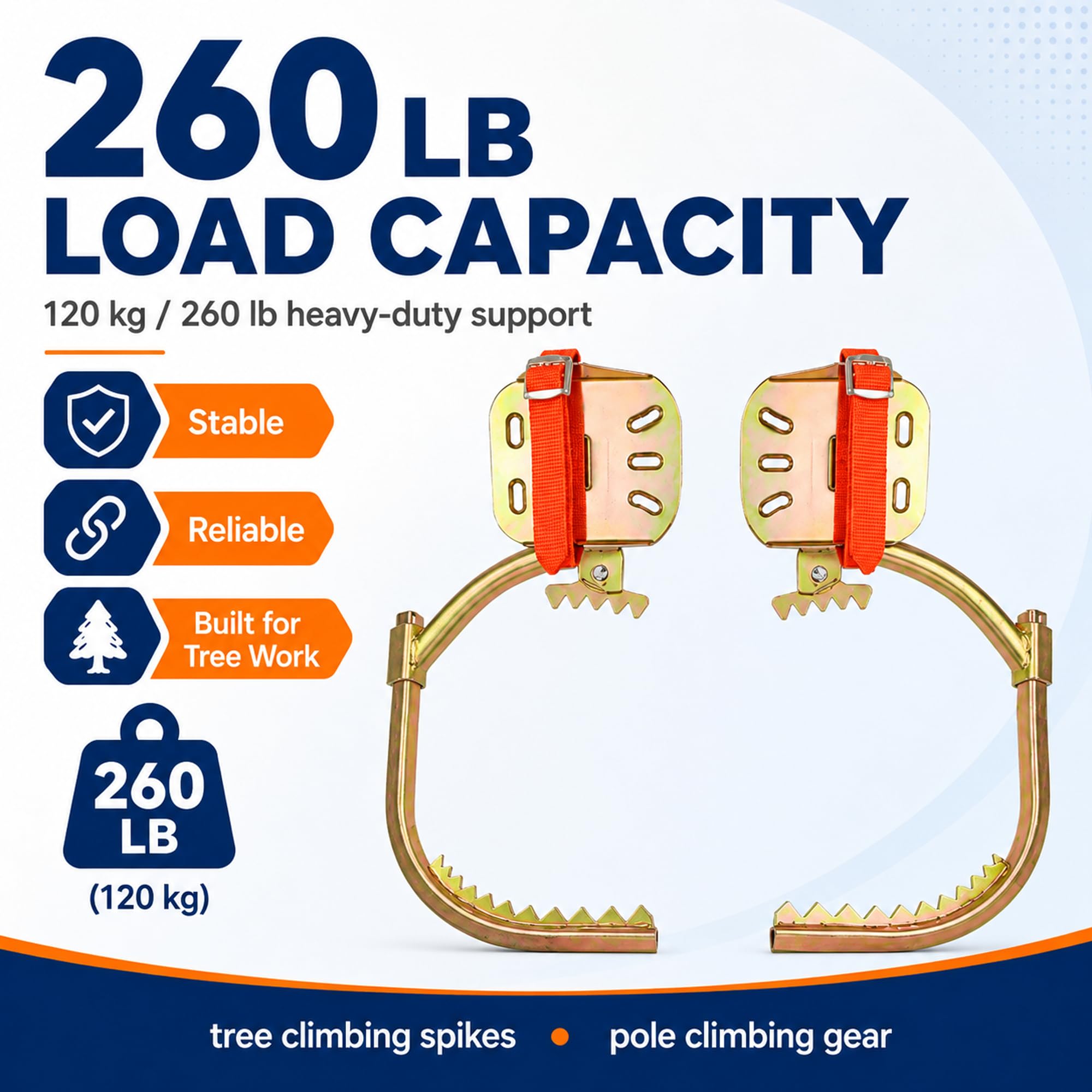 Crampons D’escalade Arbre, Kit D’escalade Poteau électricien, Matériel Escalade Acier Sans Soudure 16mn 118kg, Chaussures Escalade Diamètre Réglable Pour élagage Arbres & Entretien Poteaux électriques