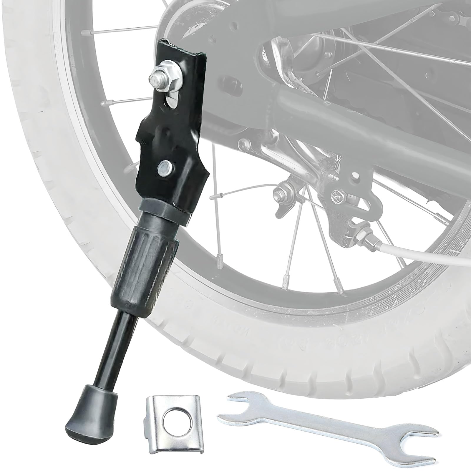 Pata de Cabra Bicicleta,Caballete para Bicicleta 14" con pie Goma Antideslizante,Caballete Bicicleta Ajustable del Retroceso para Niño Bicicleta Infantil 14 Pulgadas