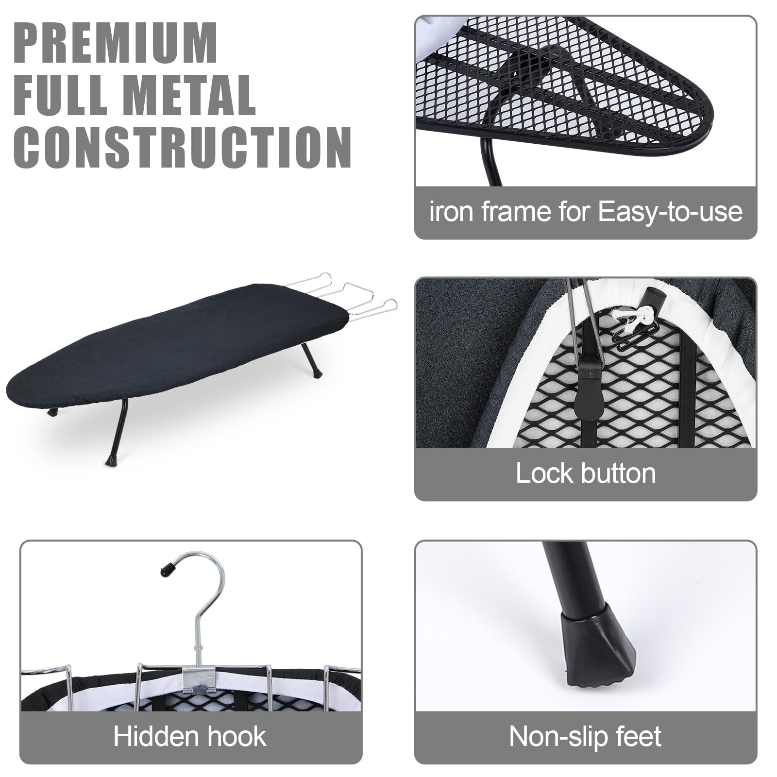 Amazon.com: Tioncy Metal Foldable Tabletop Ironing Board with Iron