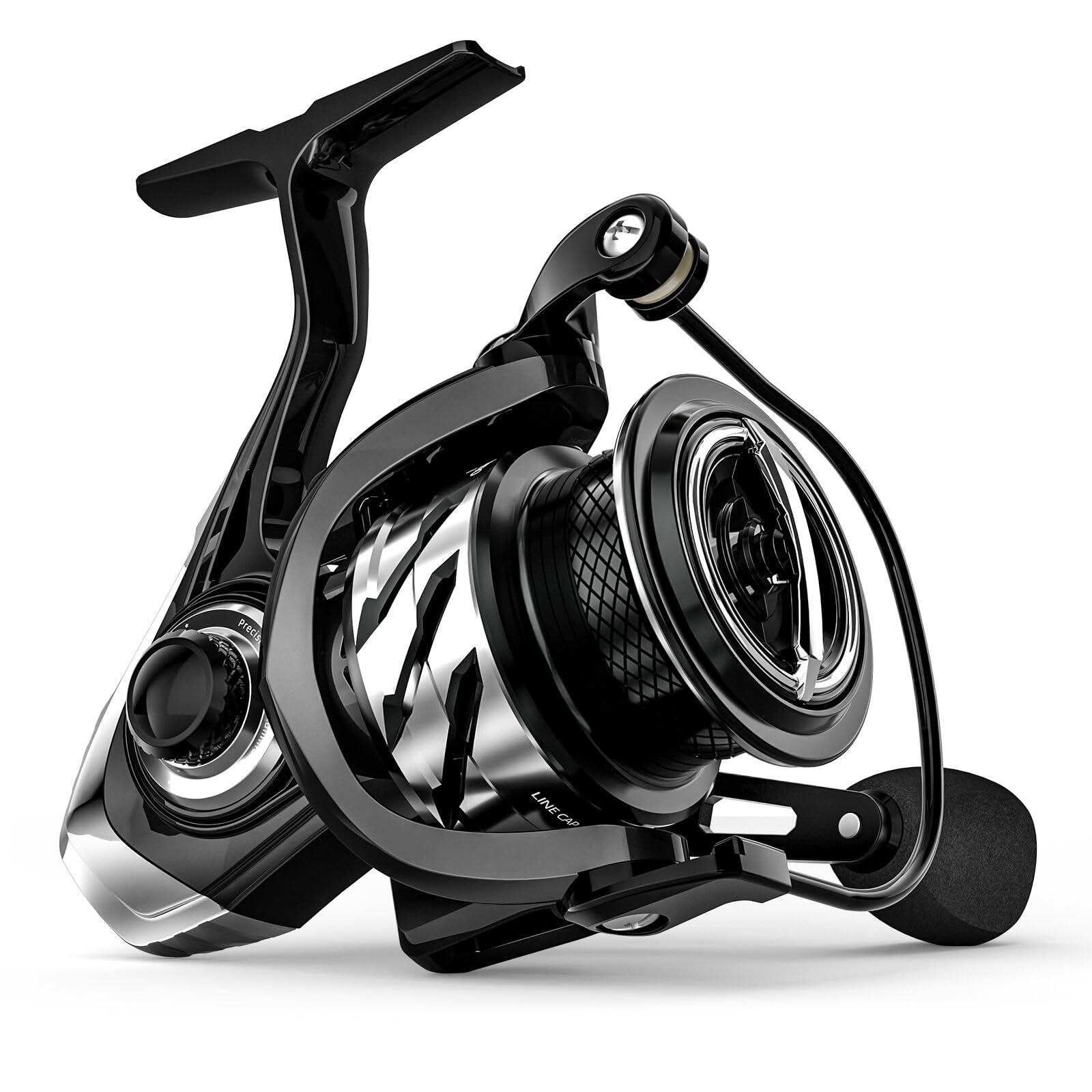 Ashconfish AKLS Spinning Reel,Full Aluminum Body with Carbon Fiber Rotor, 6.0:1 High Speed Gear Ratio, Shallow Spool for Finesse Long Casting, Precision CNC Aluminum Gear Fishing Reel for Bass Trout