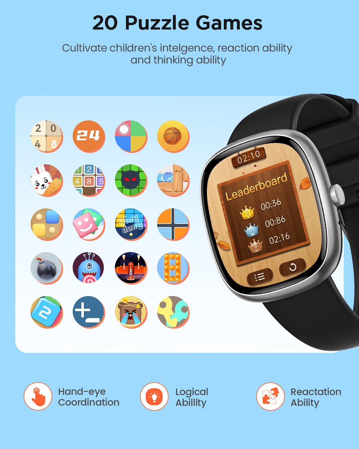 JoJoego Fitness Tracker Smartwatch Bambini, Orologio Smartwatch Bambino con 100+ Modalità Sportive, Contapassi, Frequenza Cardiaca, Monitor del Sonno, Impermeabile IP68, Regalo per Ado 5-16, Nero