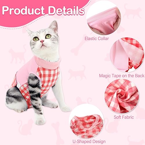Miniatura 3 de Traje de recuperación para gatos para heridas abdominales o enfermedades de la piel, mameluco para gatos después de cirugía, traje de recuperación