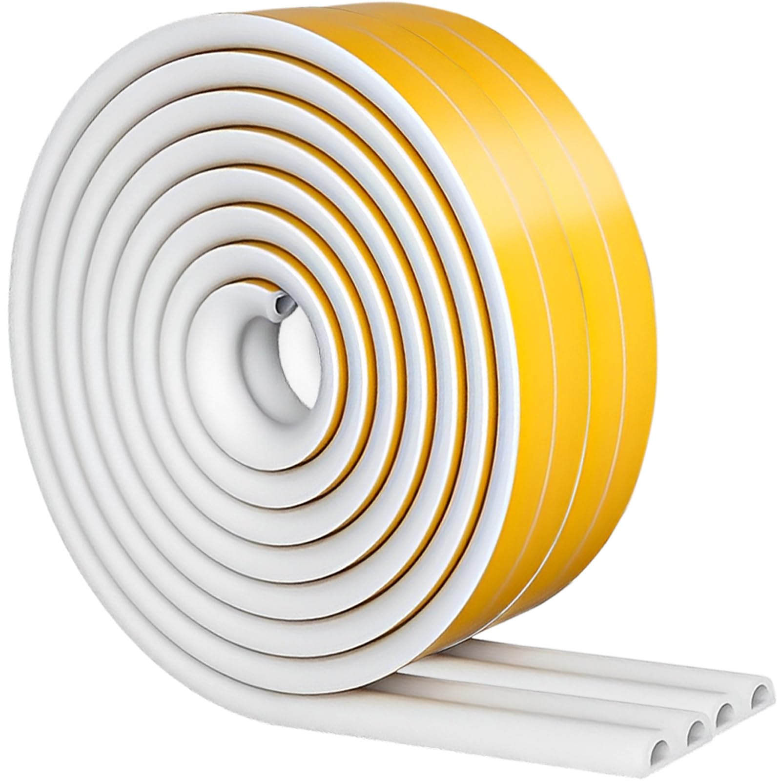 Dichtungsband Selbstklebendes für Türen Fenster, 20m Türdichtung D-Profil Gummidichtung Schalldämmung Anti-Kollision Fensterspalten für Türen Luftzugstopper Fenster, Weiß
