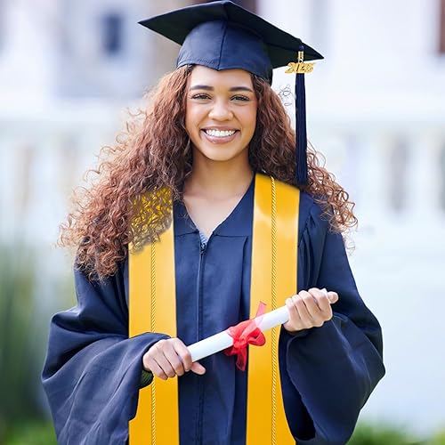 Miniatura 4 de Juego de gorra y vestido de graduación 2025 con borla, cordón de honor y estola de graduación para escuela secundaria, universidad y soltero