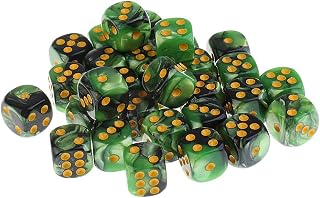 Inzopo - Juego de 30 Dados D6 con Caja para Fiestas, Pub, Juegos de Mesa, Color Verde