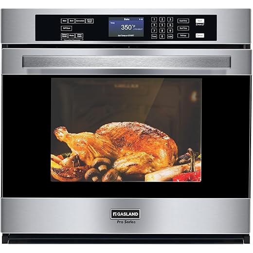 GASLAND 24 Inch Electric Wall Oven, ETL Certified 2.6 Cu.ft Built-in Oven, 12 Cooking Functions, 3D Heating, Convection Oven with Rotisserie, Touch Control, Safety Lock, Stainless Steel