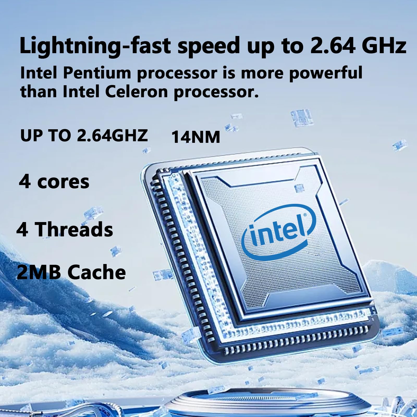 laptop 16-inch , 8GB DDR 256GB SSD portable laptop computer, expandable to 1TB, Pentium quad-core CPU up to2.64 Hz, 9000mAh battery, interface, USB3.0 interface, dual-band WiFi, webcam, slim laptops