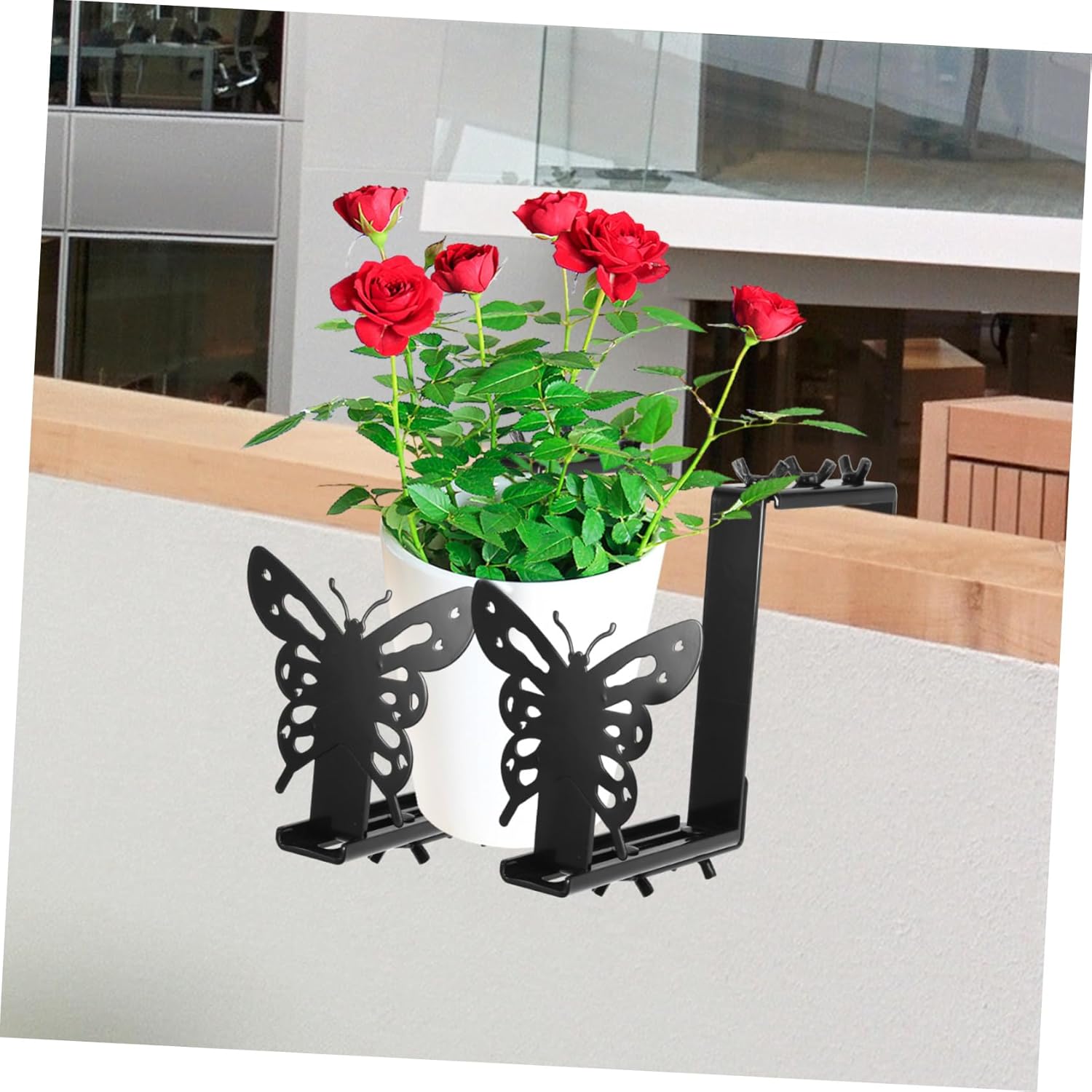 BESPORTBLE 2pcs Patio Rail Planter Planter Hook Plant Hanger for Outdoor Strong Capacity Hanging Flowerpot Rack