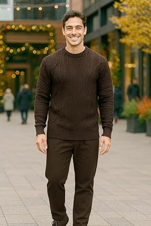Stacy Adams Men's Sweater, Solid Cable Knit Twist