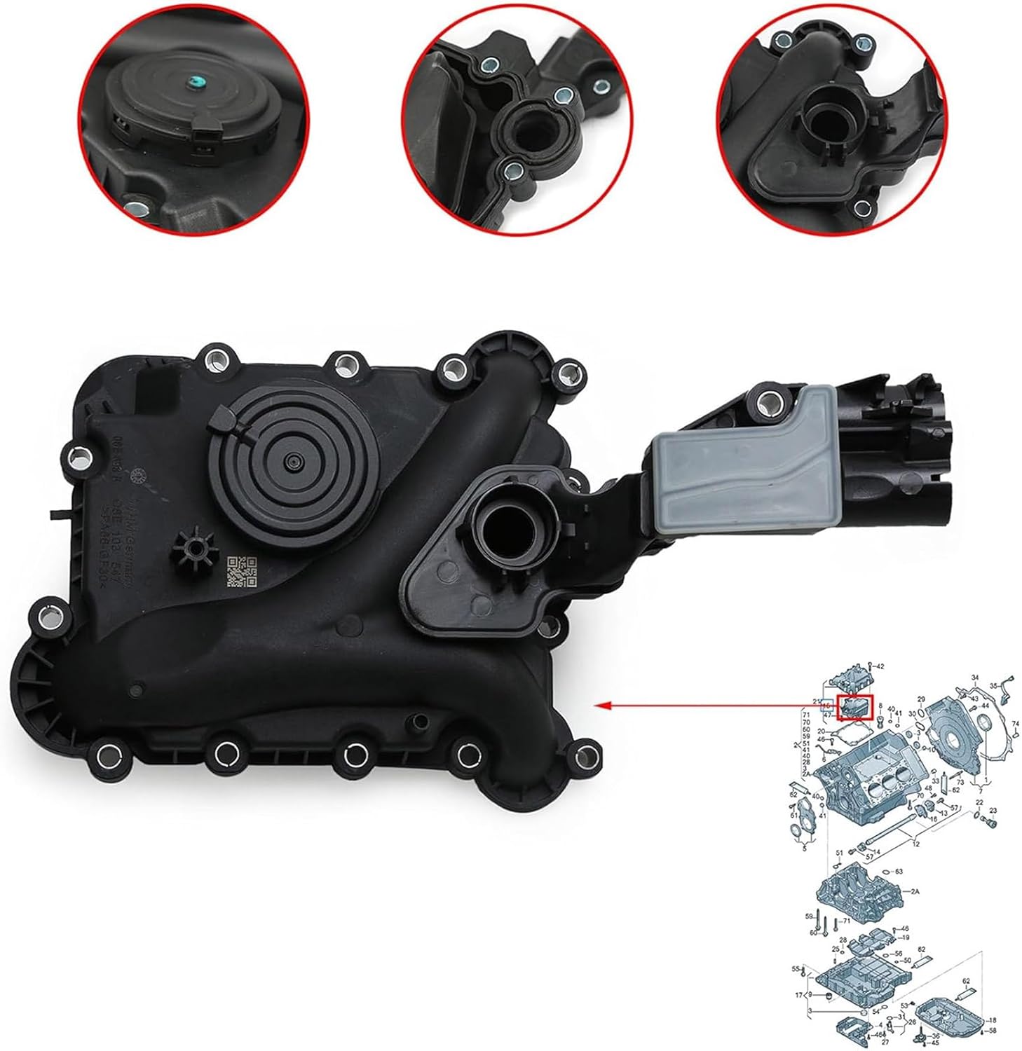 High Performances Engine Crankcase Vent Valves Oil Separator 06E103547S 06E103547F 06E103547P Professional Auto Repair