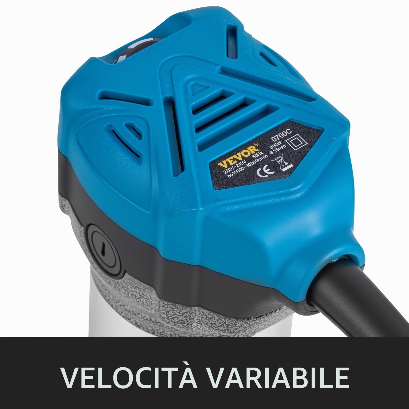 VEVOR Rifilatore Elettrico 710W Fresatrice Compatta Rifilatore per Legno 10000-30000RPM Rifilatrice per Legno Multifunzione con Base Affondamento e Base Inclinata