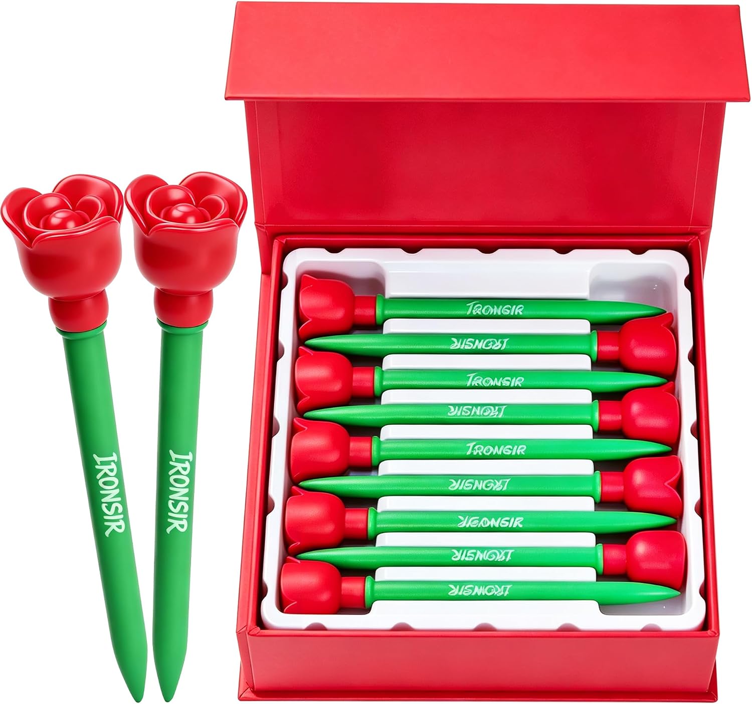Funny Golf Tees Plastic Silicone Rose(Pack of 10) with Premium Gift Box, Cool Golf Accessories Unique Golf Gifts for Men/Women Golf Gadgets Golf Stocking Stuffer