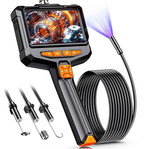 Borescope Camera with Light, 4.3" IPS 1080P HD Handheld Endoscope,