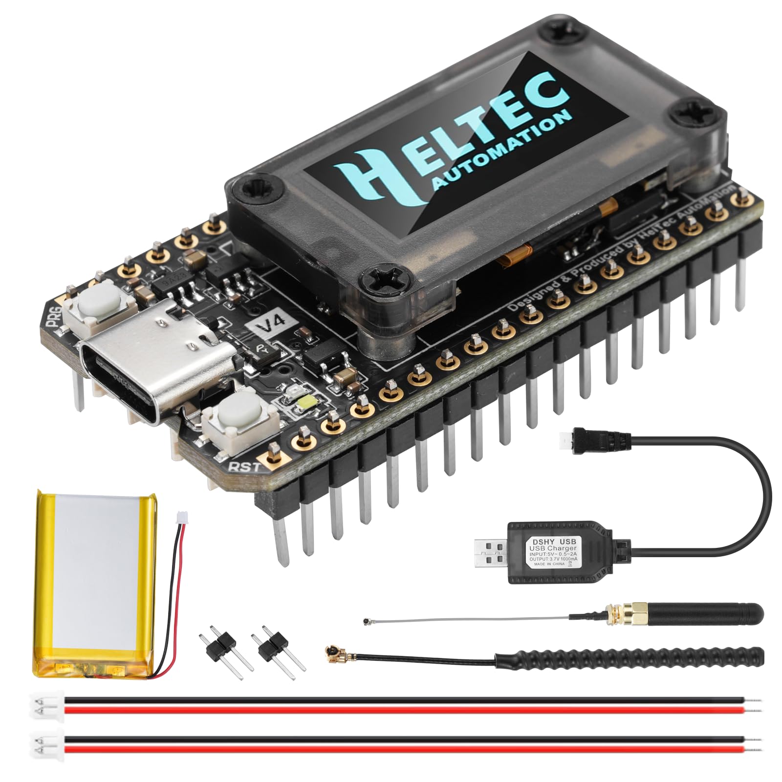 LoRa Meshtastic ESP32 V4 Scheda con antenna da 868 MHz e display OLED AYWHP LoRa ESP32 Scheda di sviluppo Wi-Fi integrato Bluetooth SX-1262 Chip compatibile con Arduino/Meshtastic
