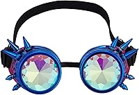 Vista 77 de Gafas caleidoscopio para raves trippy psicodélico steampunk con lentes de cristal de difracción de prisma arcoíris Negro