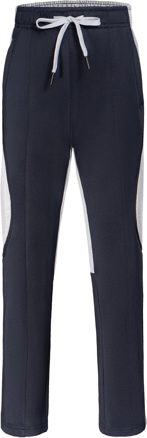 Little Donkey Andy Boys' Sweatpants, Moisture Wicking Kids Sport Pants, Active Patchwork Fabric Joggers(6-14)