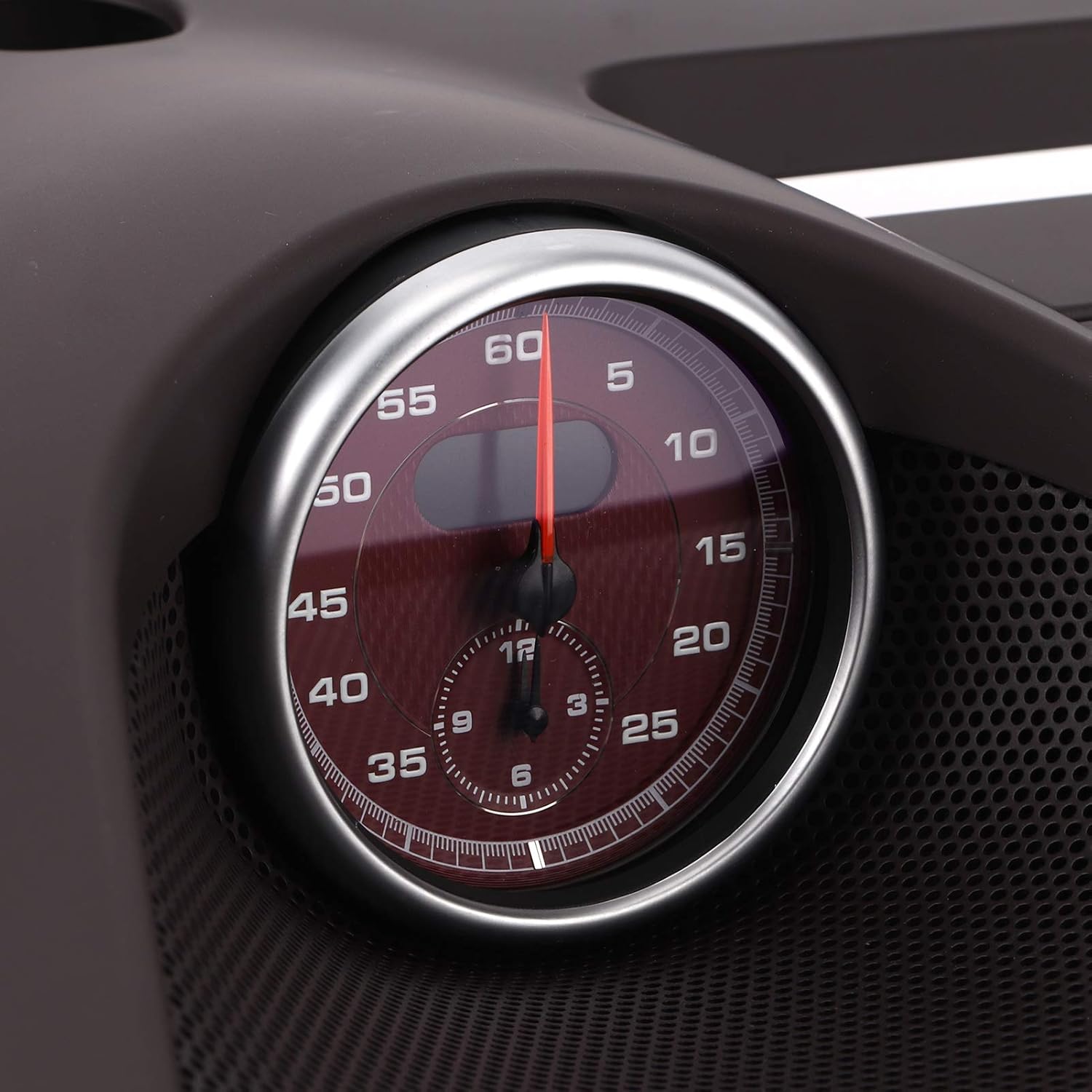 aqxreight Car Clock for Dashboard, Universal Decorative Automotive ABS Center Dashboard Clock Display Surround Trim with Stopwatch 970 552 151 01 Fit for Home Boat Truck SUV Car