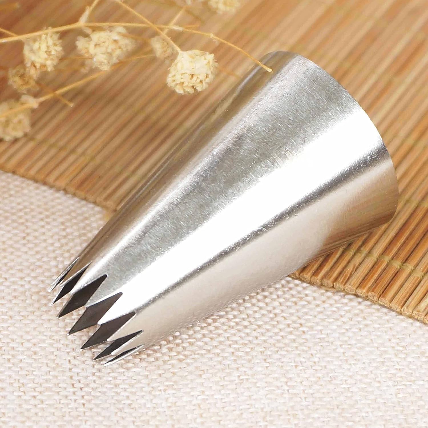 APSAMBR® 1 Piece 8 FT Large Size Open Star Tips Icing Piping Nozzles Cookie Cake Decorating Pastry Tip Sets Fondant Cake Tools: 8Ft (1 PC, Alloy Steel)-image-46