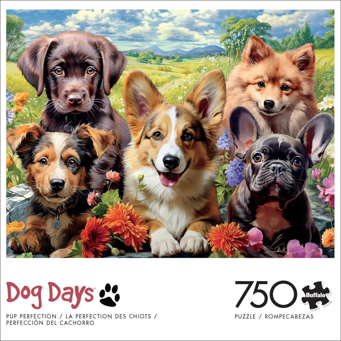 Buffalo Games - Image World - Pup Perfection - 750 Piece Jigsaw Puzzle For Adults -Challenging Puzzle Perfect for Game Nights - Finished Size is 24.00 x 18.00 – Precision-Cut Pieces, Beautiful Artwork