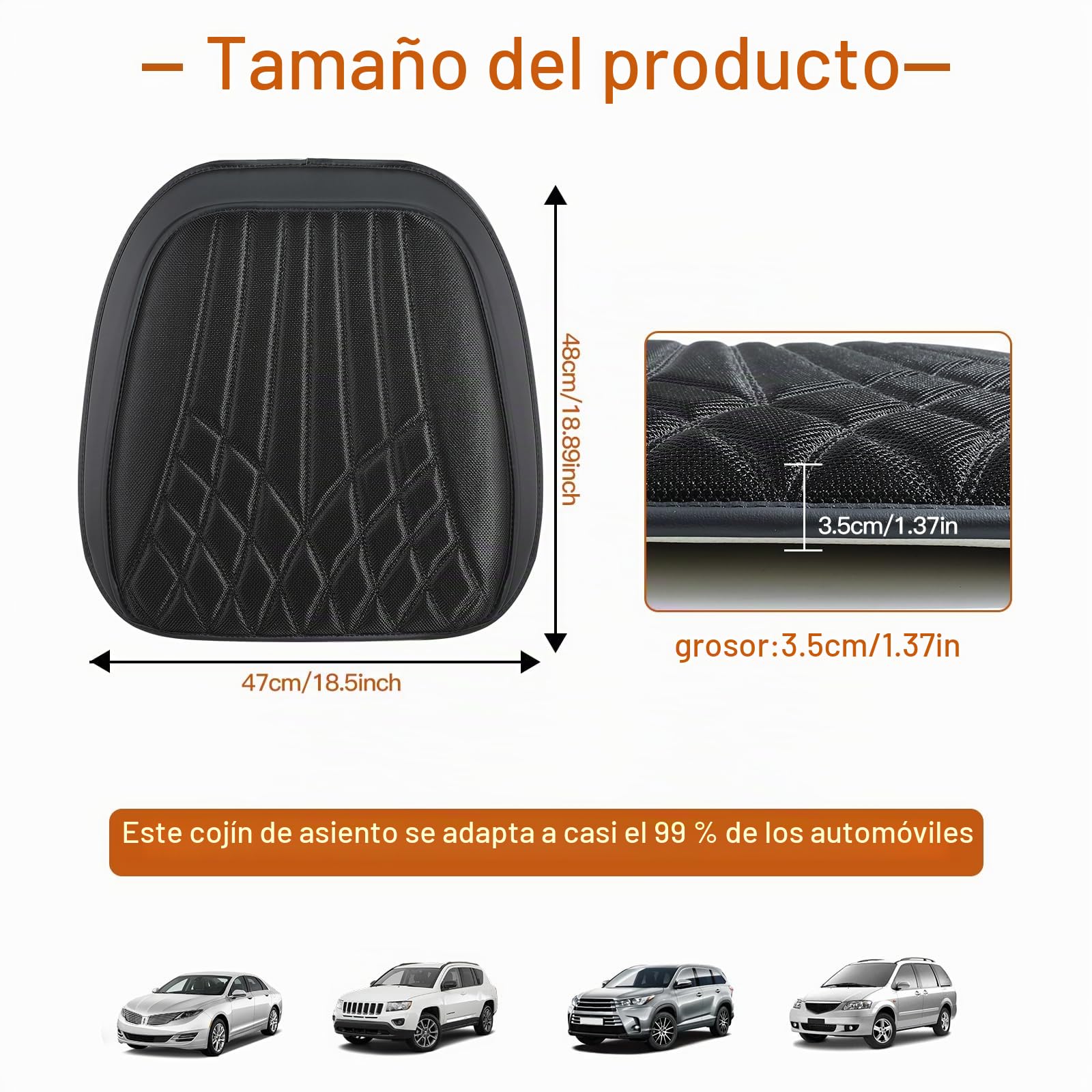ZATOOTO Cojin Asiento Delanteros Coche, Fundas Asientos Coche, Protector Asiento Coche, Cojin Coche Conductor, Tanspirable, Antideslizante, Universale