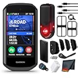 Garmin Varia RearVue 820 Bike Radar Tail Light Bundle with Mount Charging Cable and Safety Accessories for Rear-View Vehicle Detection and Daytime Visibility + Edge 1050 Premium Cycling Computer