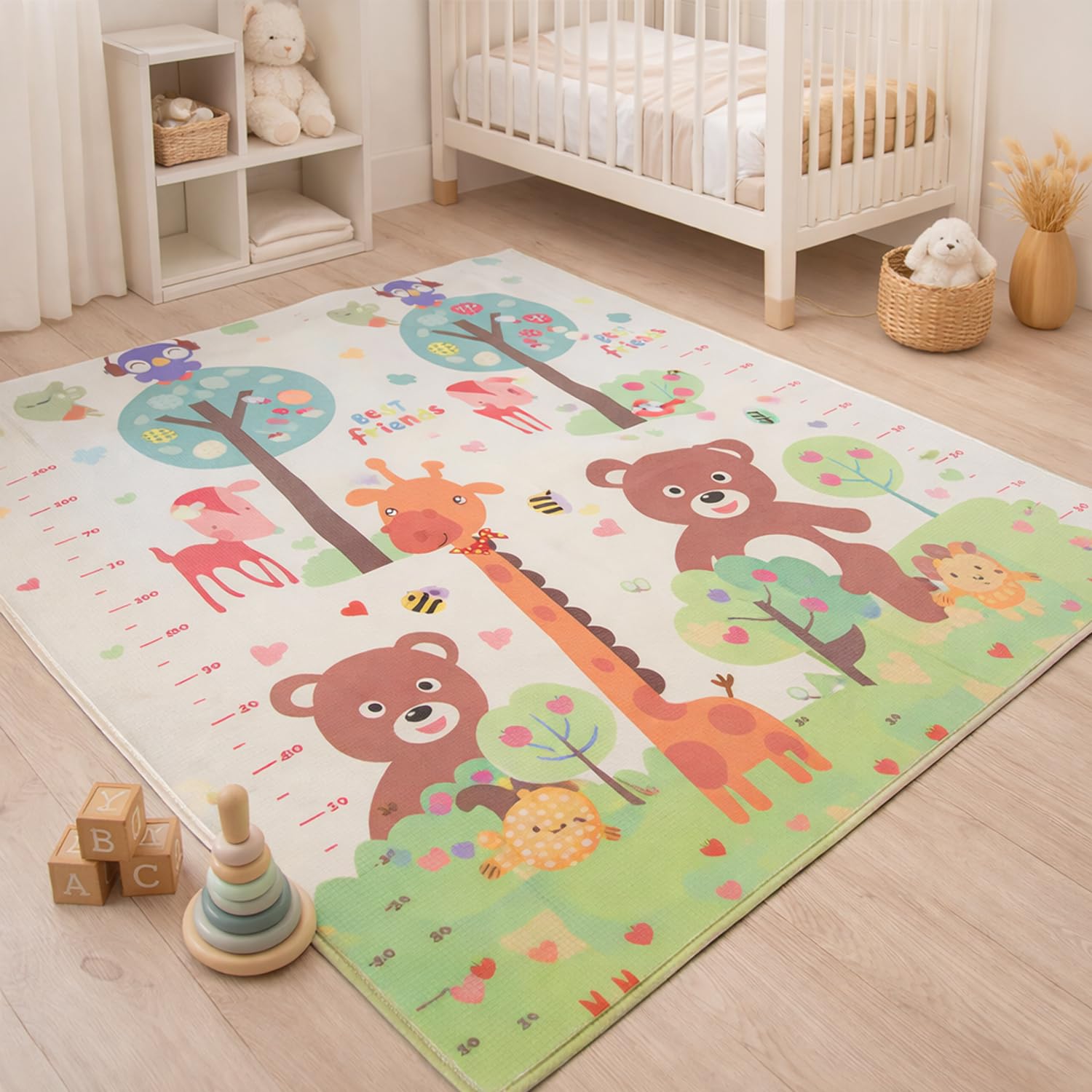 Liltoes Reversible Baby PlayMat, Extra Large Babies Folding Mat, Waterproof and Portable Kids Floor Mat for Learning & Crawling, Foldable Soft Foam Mat for Kids Girafe Printed (Size- 6x5 ft)