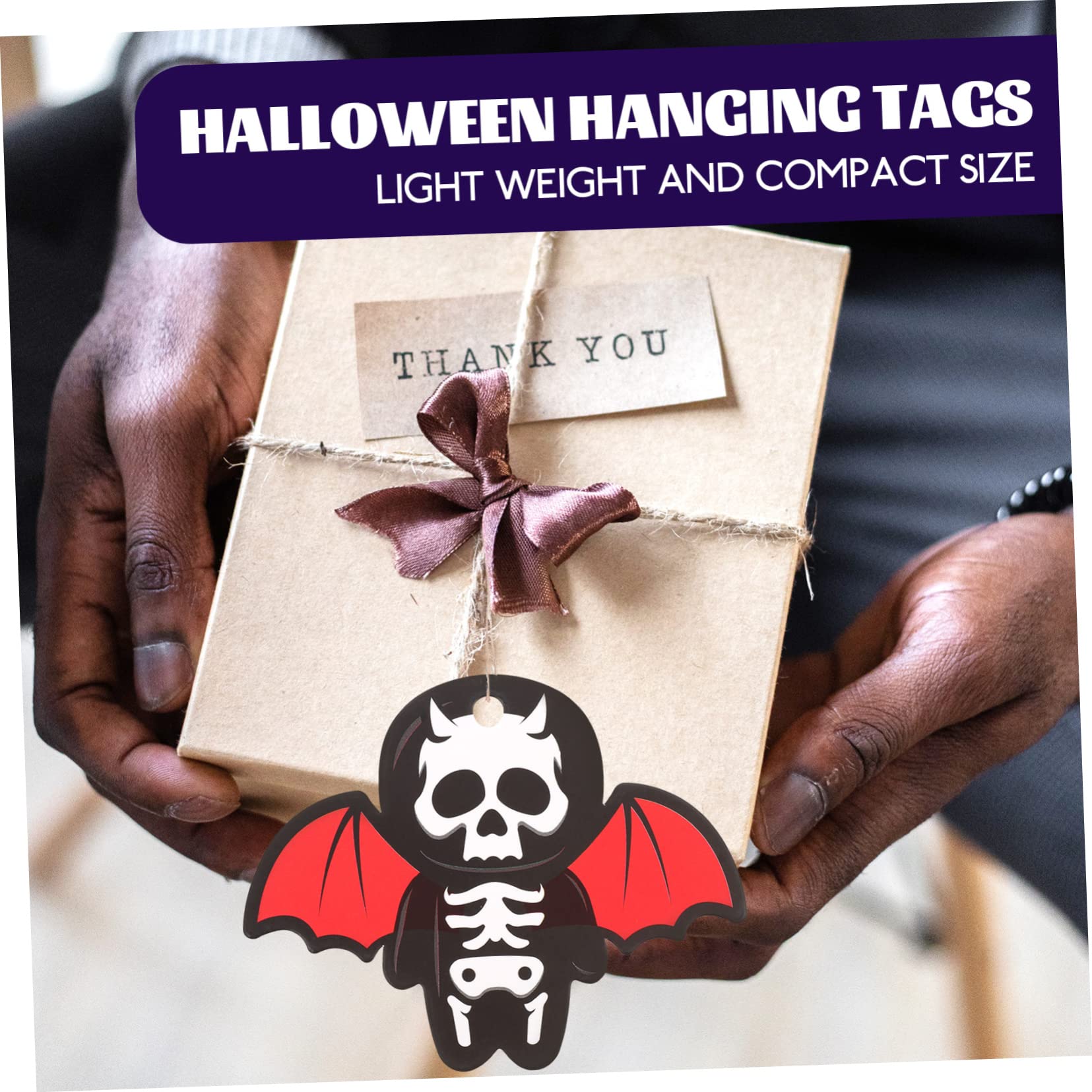 Cabilock 5 Sätze Fledermaus Anhänger Deko Zubehör Fledermäuse Halloween Spinnen Deko Aufkleber Halloween Mini Skelette Trick Or Treat Hängeetikett 100 Stück * 5