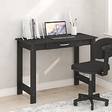 Furinno Jaya Desk, 39.2 Wide Computer Desk with Drawer, Darkwood