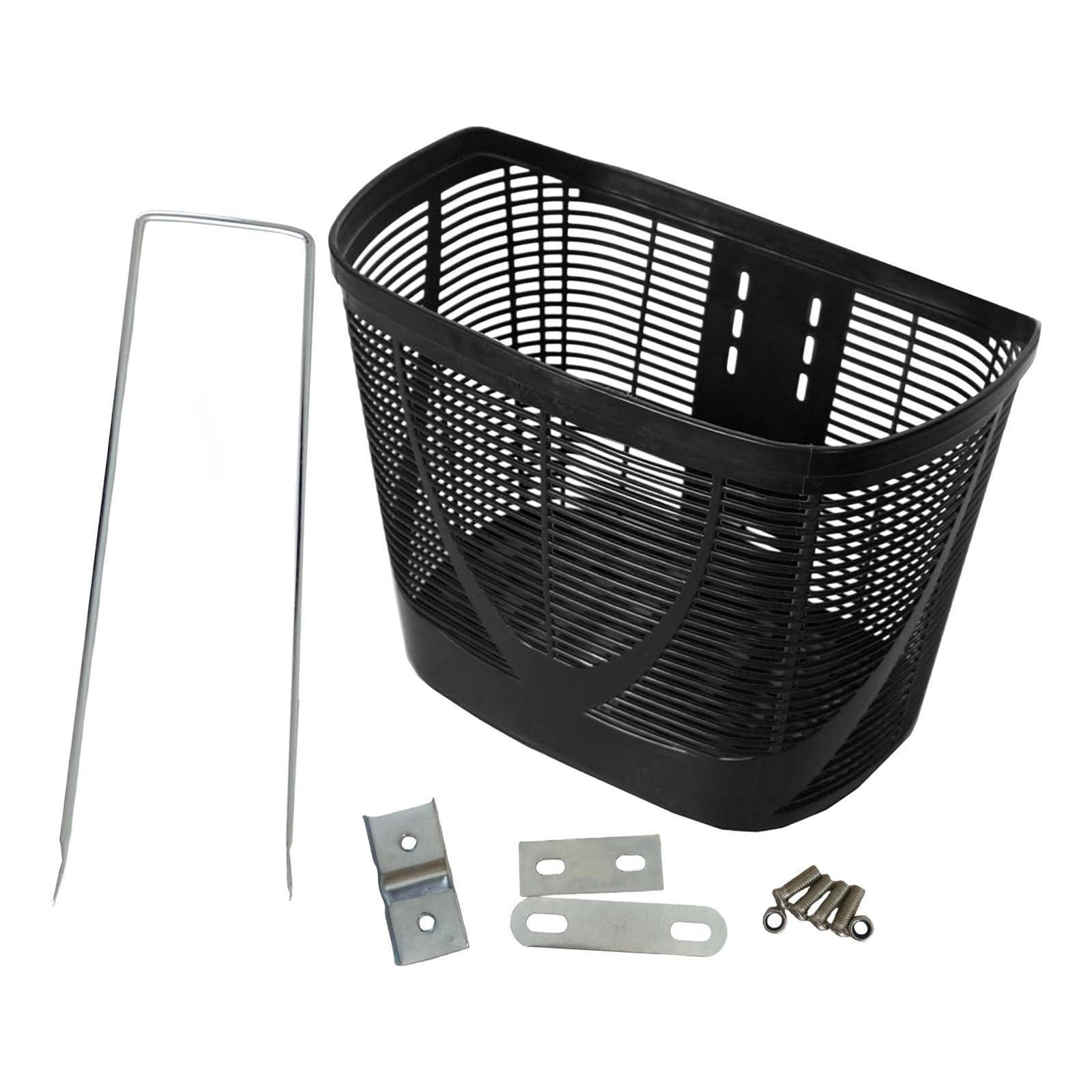 Hellery Front Basket, Easy-to-mount Storage Basket for Travel, Shopping, Mountain Bikes And Road Bikes Outdoors, Black