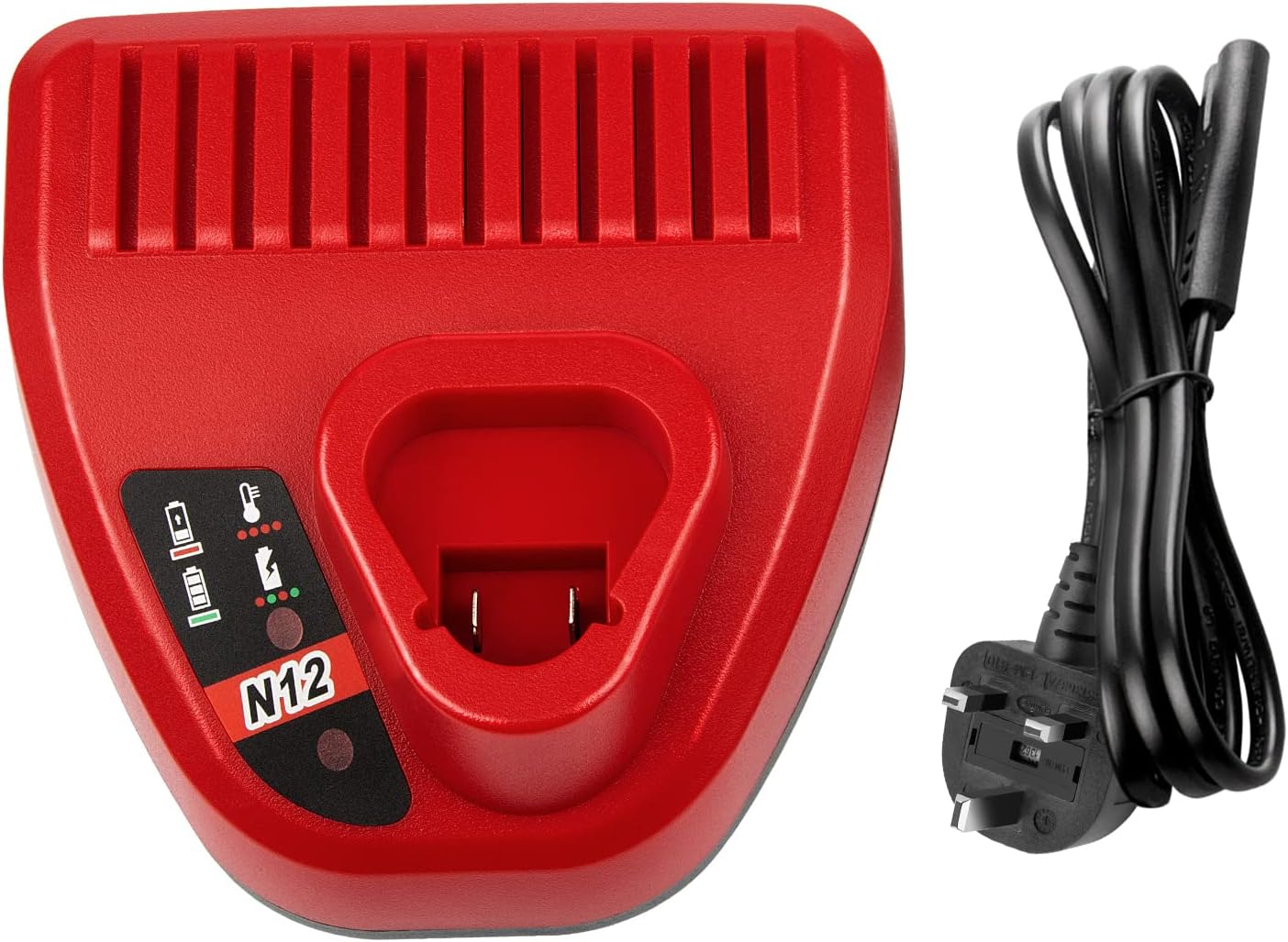 LabTEC 10.8V-12V Replace Charger for Milwaukee M12 Li-ion Battery, Compatible with All M12 Battery 48-11-2401, 48-11-2402, 48-11-2420, 48-11-2430, 48-11-2440, 48-11-2460, 48-11-2411, 48-11-2412