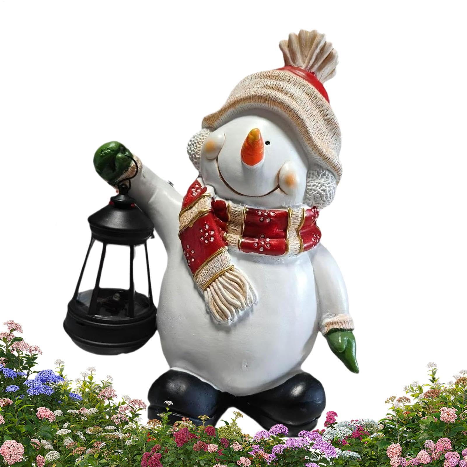 Decorativo De Muñeco De Nieve Para Navidad Estatuilla De Resina Con Luz | Decoraciones Festivas Y Decoración Del Hogar Para Casa Vacaciones Lugar De Trabajo Patio Trasero Jardín Fes