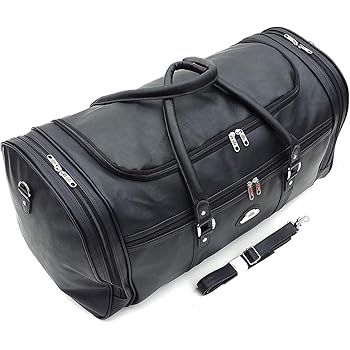 personalised leather duffle bag