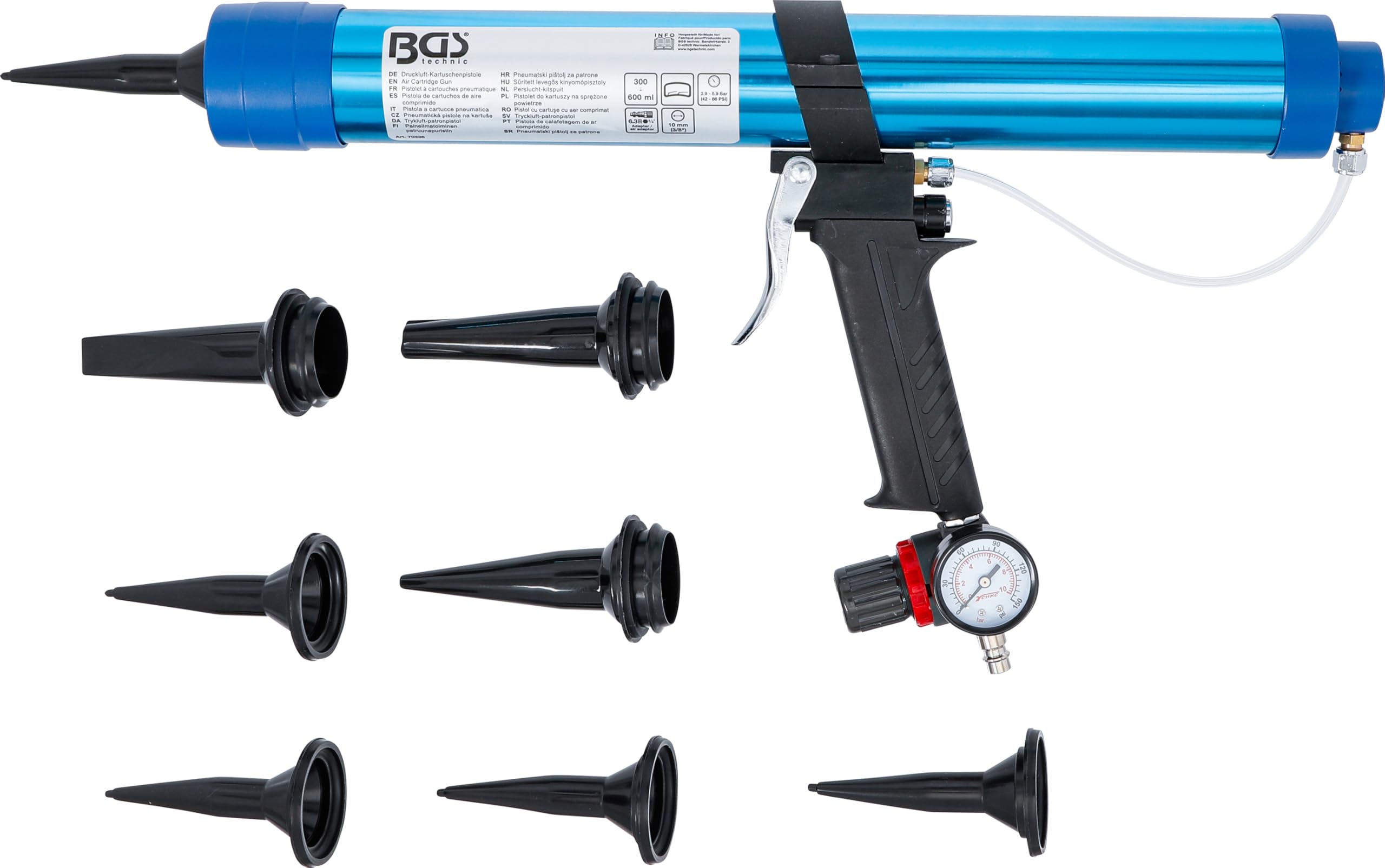 BGS 70336 | Pistolet pneumatique pour colles et mastics | pour poches souples