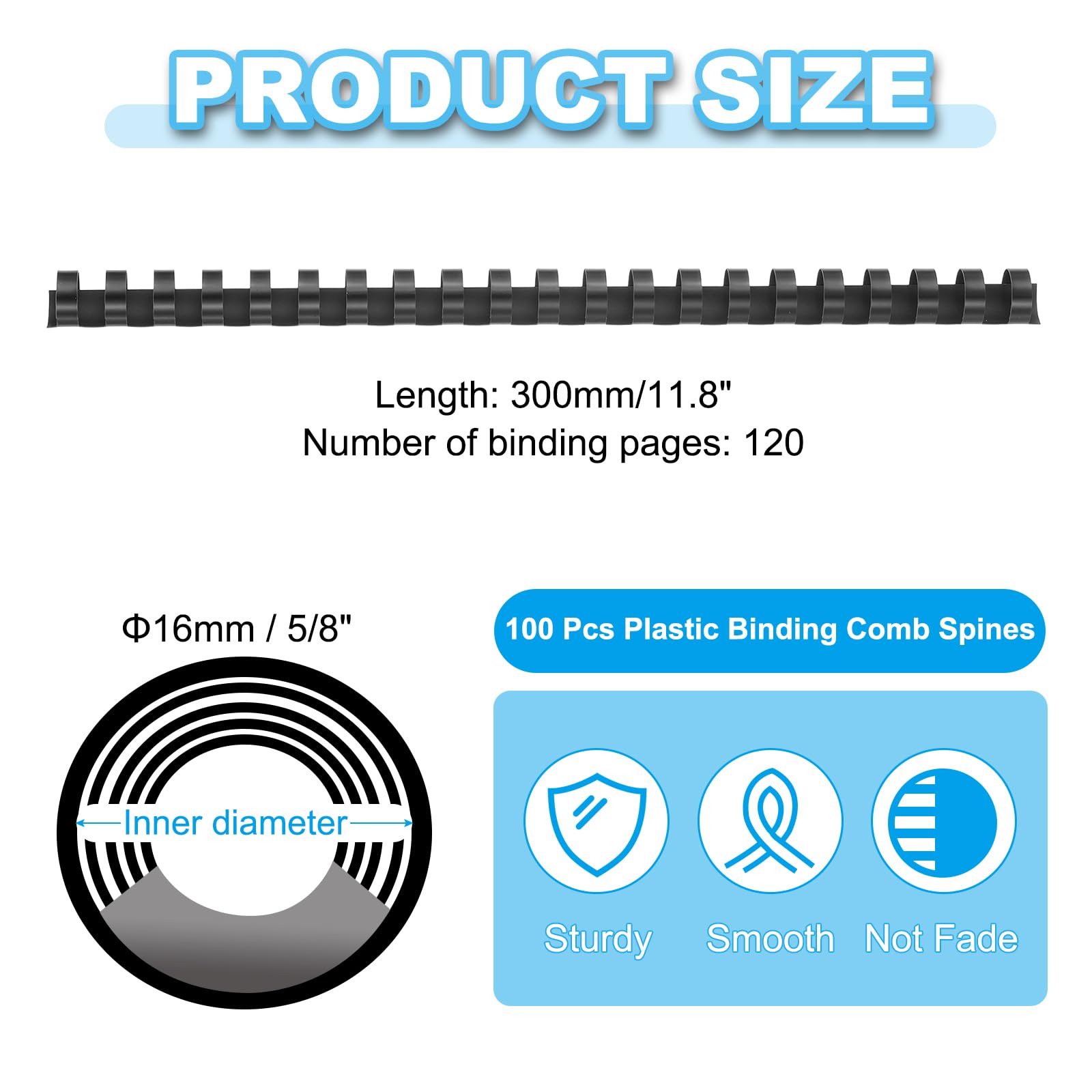 PATIKIL 16mm (5/8") Plastic Binding Combs - Image 2